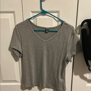 SHEIN Gray Fitted Short Sleeve Tee